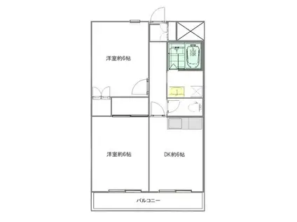 フルセイル橋本III(2DK/8階)の間取り写真