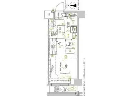 ラフィスタ川崎大師(1K/6階)の間取り写真