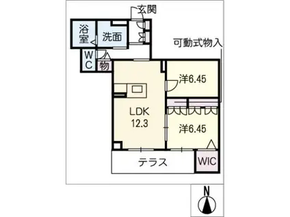 フェリオ(2LDK/1階)の間取り写真