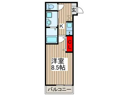 パームコテージ日進19番館(1K/2階)の間取り写真
