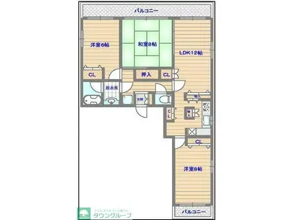 M-10 (3LDK/9階)の間取り写真