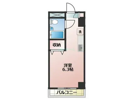 カーサセレーネ1号館(1K/2階)の間取り写真