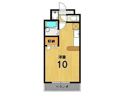 シュライン岡崎(ワンルーム/4階)の間取り写真