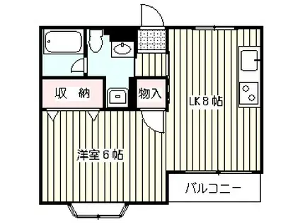 ドルテェオクミ(1DK/1階)の間取り写真