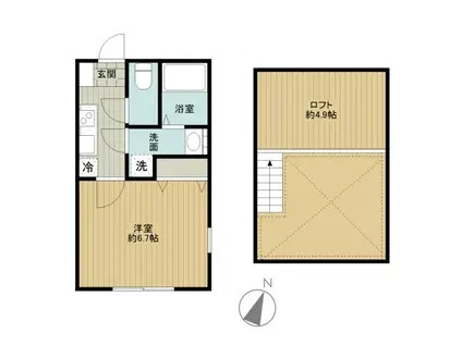 HARVEST(1K/3階)の間取り写真