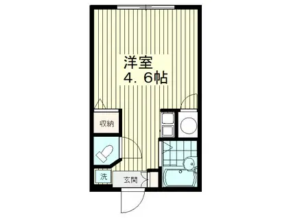 松下ビル(ワンルーム/3階)の間取り写真