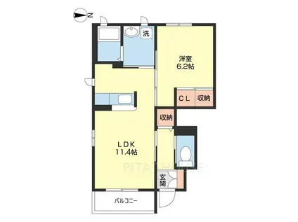 ガーデンハイツ(1LDK/1階)の間取り写真