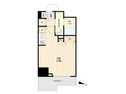 SIDEONE(ワンルーム/10階)の間取り写真