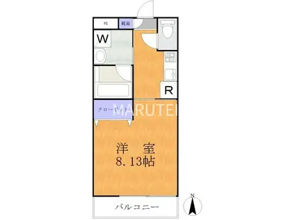 タイムフォートスギザキ(1K/5階)の間取り写真