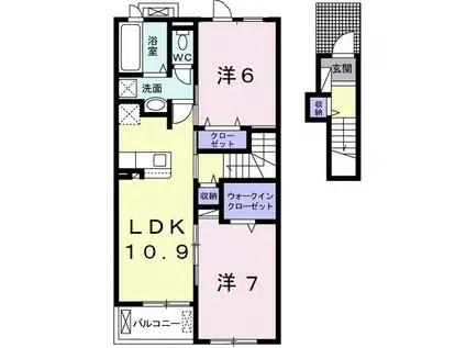 フェイバー フォレスト II(2LDK/2階)の間取り写真