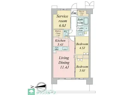 トラープランド蒼麗館(2SLDK/6階)の間取り写真