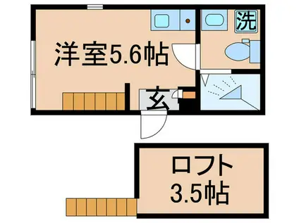 テラス金町(ワンルーム/2階)の間取り写真