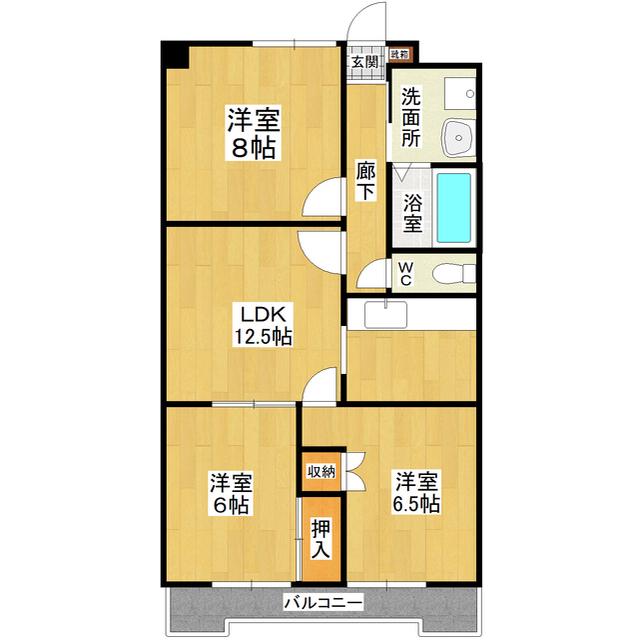 ヴァンベール(3LDK/3階)の間取り写真