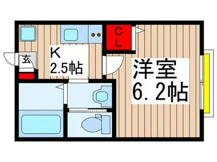 ルミエール八千代台(1K/2階)の間取り写真