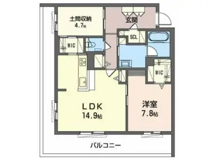 シエクル(1SLDK/3階)の間取り写真