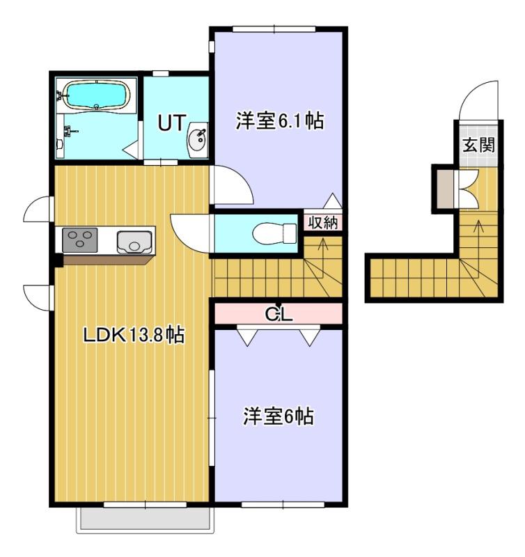 ゆめみーる壱番館(2LDK/2階)の間取り写真