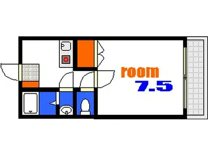 山村ビル(1K/2階)の間取り写真