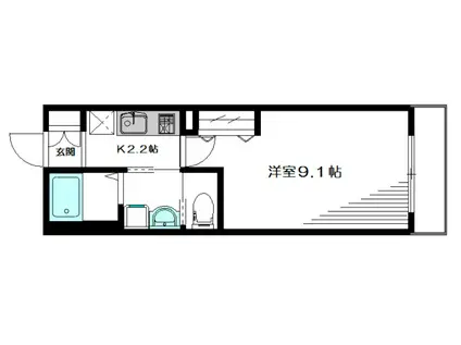 プライム・コート(1K/1階)の間取り写真