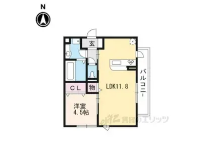 CHOUCHOUにおの浜(1LDK/3階)の間取り写真