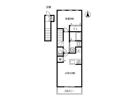 メゾフォルテ(1LDK/2階)の間取り写真