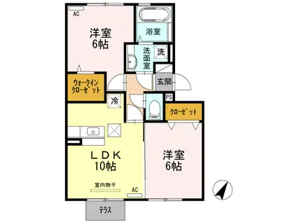 レスプランドル(2LDK/1階)の間取り写真