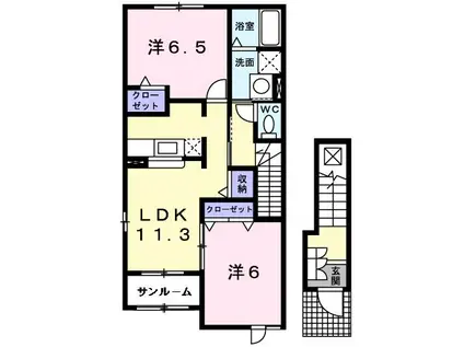 ファミール ハウスVI(2LDK/2階)の間取り写真