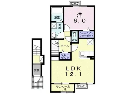 ブランルマ(1LDK/2階)の間取り写真