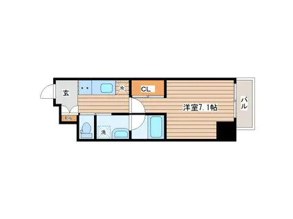 MIRAIZU RESIDENTIAL SENDAI II(1K/7階)の間取り写真