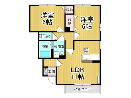 ライネスハイムA(2LDK/1階)の間取り写真