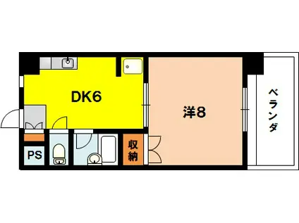 ACTY本町(1DK/9階)の間取り写真