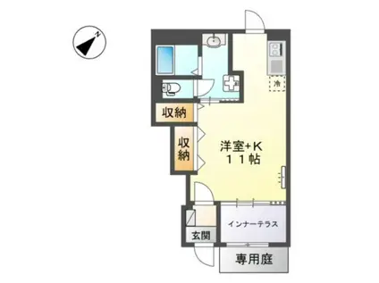 グランプラム(ワンルーム/1階)の間取り写真