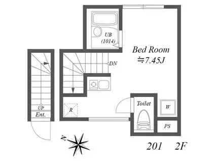 PARK MAISON ISHIKAWADAI(ワンルーム/2階)の間取り写真