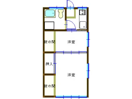 今宮荘(2K/1階)の間取り写真