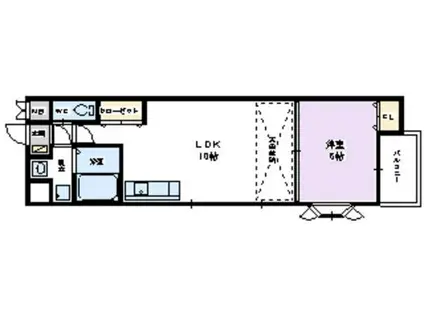 アゼリア2(1LDK/3階)の間取り写真