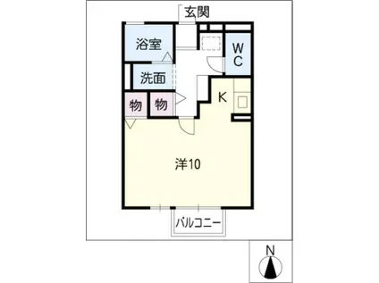 アイリス蟹江(ワンルーム/1階)の間取り写真