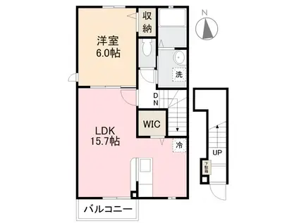 ラ ベレッツア(1LDK/2階)の間取り写真