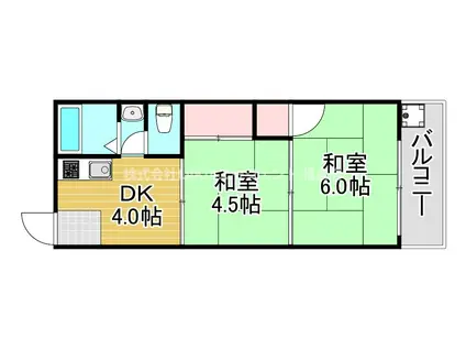 松本マンション(2DK/4階)の間取り写真