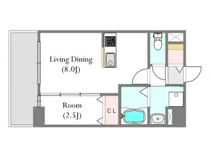 MODERN PALAZZO 長崎 CENTRAL(1LDK/3階)の間取り写真