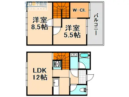 フォレスタ伊丹坂(2LDK/1階)の間取り写真