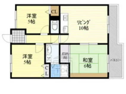 パシフィックマンション2(3LDK/3階)の間取り写真