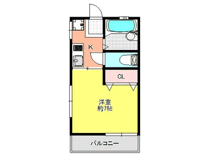 コーポ樹宮崎台(1K/2階)の間取り写真
