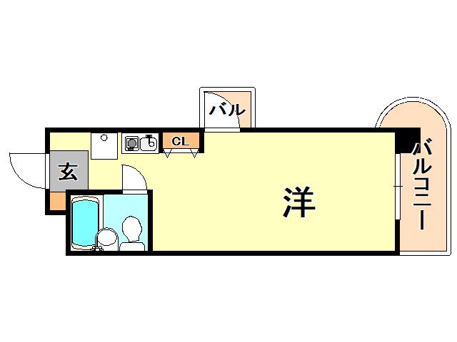 サンシャイン三宮(ワンルーム/3階)の間取り写真