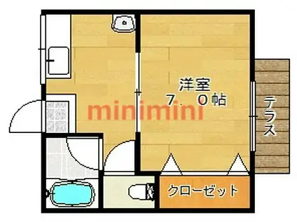 アンコスモヒバリ(1K/1階)の間取り写真