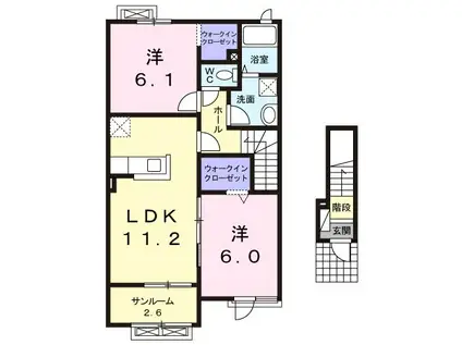 グレーシア(2LDK/2階)の間取り写真