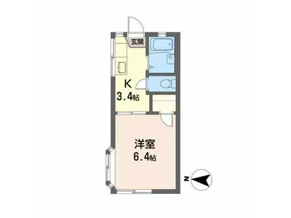 メゾンローゼA(1K/1階)の間取り写真