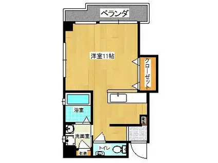 オーシャンパレス真志喜(ワンルーム/4階)の間取り写真