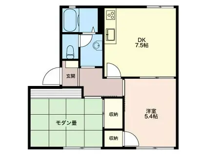 ソレイユ柳橋 B(2DK/1階)の間取り写真