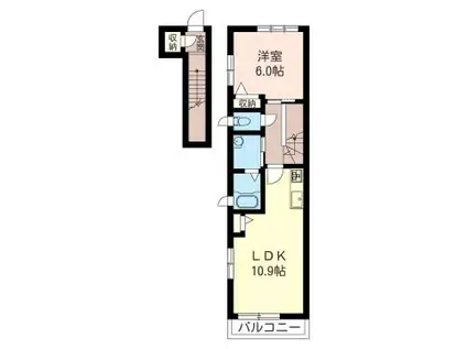 ヴィラージュ柳瀬(1LDK/2階)の間取り写真