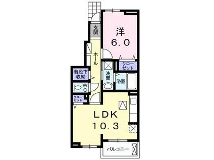 ESTANOF II(1LDK/1階)の間取り写真