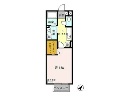 クレールアヴニール(1K/2階)の間取り写真